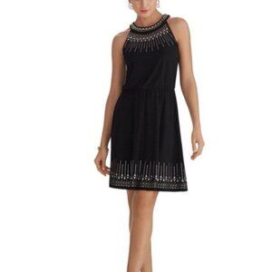 WHBM Dress M Medium 6 8 10 Studded Gold Silver Black Sleeveless Washable
